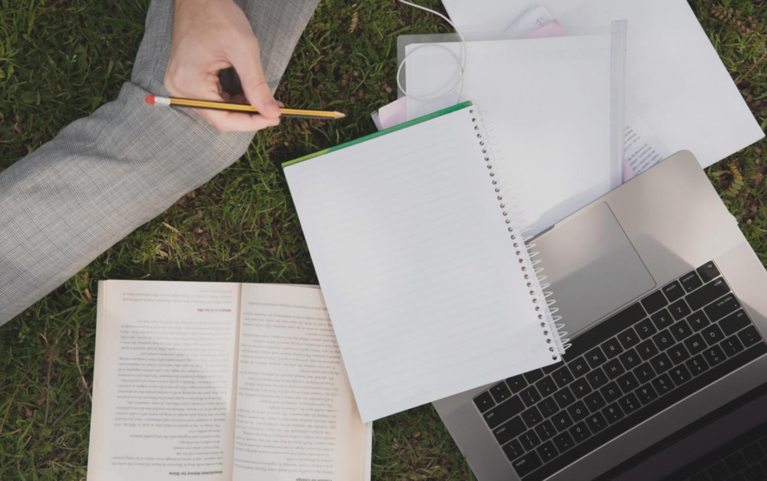 Business analysis workspace with financial data